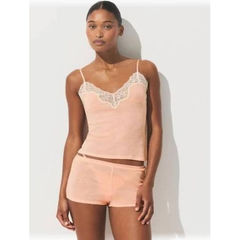 Skims, Sheer Cotton Lace Cami and Short Sleep Set, Villa, 2X, NWT, MSRP $74